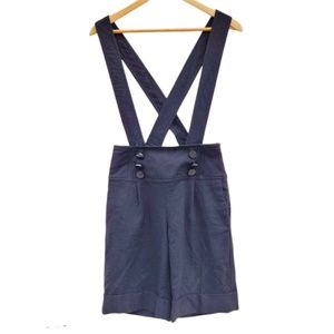 Zara Black Romper Button Front Coverall Shorts Size XS